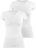 Janice 2 x Figurbetontes T-Shirt mit V-Ausschnitt Siena in Weiß