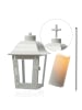 MARELIDA Laterne mit weißer LED Kerze mit Timer/Sensor Grablaterne H: 51cm in weiß
