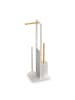 relaxdays WC Garnitur in Weiß/ Natur - (B)21 x (H)65 x (T)18 cm
