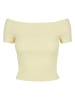 Urban Classics Urban Classics Damen Ladies Off Shoulder Rib Tee in softyellow
