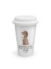 Mr. & Mrs. Panda ToGo Kaffeebecher Hund Blume mit Spruch in Weiß