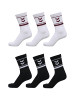 Hummel 6-er Set Sport Freizeit Basic Socken mit Logo in Schwarz-Bordeaux