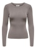 JACQUELINE de YONG Strickpullover Rundhals Langarm weicher Strick in Braun