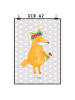 Mr. & Mrs. Panda Print Fuchs Blumen ohne Spruch in Grau Pastell