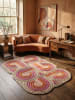 KADIMA DESIGN Teppich Wolle Handgetuftet SOAR Geometrisch Wohnzimmer Modern Abstrakt in Rosa