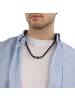 Tom Tailor Kette mit Anhänger Edelstahl, Carbon, Leder, Kautschuk in silber