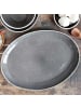 Chic Antique Servierplatte CALAIS Grau Oval 36x27 cm