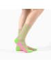 MUNADUNA 4er-Pack Farbblock Streifen-Longsocks in Grün