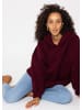SASSYCLASSY Oversize Teddy Sweatshirt mit Kapuze in Burgundy