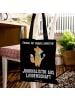 Mr. & Mrs. Panda Tote Bag Journalistin Leidenschaft mit Spruch in Schwarz