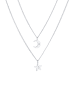 Elli Halskette 925 Sterling Silber Astro, Halbmond, Sterne, Stern in Silber