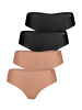 Lisca 4er Pack Brazilian Slip Clean Cut in black-rose blush