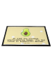 Mr. & Mrs. Panda Gummimatte Avocado Kern mit Spruch in Gelb Pastell