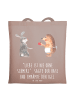 Mr. & Mrs. Panda Tragetasche Hase Igel mit Spruch in Braun Pastell