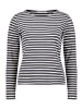BETTY & CO Casual-Shirt mit U-Boot-Ausschnitt in Grau/Weiß