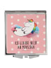 Mr. & Mrs. Panda Klappspiegel Einhorn Wolke 7 mit Spruch in Rot Pastell