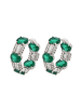 faina Women Huggie Earrings in Silver Green