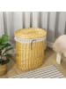 HOMCOM Wäschekorb-51L x 38B x 57H cm-Naturholz