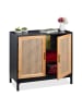 relaxdays Sideboard in Schwarz/ Natur - (B)80 x (H)76 x (T)39 cm