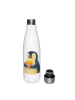 Mr. & Mrs. Panda Trinkflasche Edelstahl Pinguin Frühling Pommes ... in Weiß