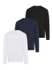 Man's World Langarmshirt in weiß, dunkelblau, schwarz