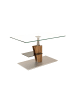 58 aufm Kessel COUCHTISCH eckig Catreen 100x60x47 höhenverstellbar Wildeiche/Klarglas