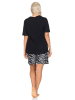 NORMANN Kurzarm Schlafanzug Pyjama Shorty Tiermotiv - 85172 in schwarz