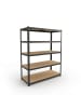 relaxdays Schwerlastregal in Schwarz/ Braun - (B)100 x (H)200 x (T)50 cm