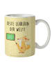 Mr. & Mrs. Panda Tasse Fuchs Lehrerin mit Spruch in Gelb Pastell