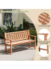 COSTWAY Gartenbank Holz 3-Sitzer Sitzbank in Hellbraun