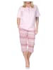 NORMANN Kurzarm Capri Schlafanzug Pyjama Ethnolook 125 204 90 226 in rosa