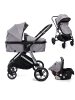 BeBelissimo 3 in 1 Kinderwagen Set Kombikinderwagen - CAVO in Grau