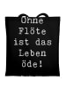 Mr. & Mrs. Panda Schultasche Spruch Flöte Leben mit Spruch in Schwarz
