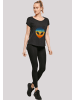 F4NT4STIC Long Cut T-Shirt Alien Sonnenuntergang Retro in schwarz