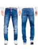 Cipo & Baxx Herren Straight Fit Jeans Stonewashed in Blue