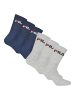 Fila Socken 3er Pack in Blau/Grau