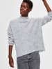 SELECTED FEMME Strick Pullover SLFLULU ENICA Wollpullover Rundhals Sweater in Grau