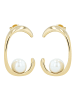 Adeliás Damen Ohrringe aus Edelstahl mit Perle in gold