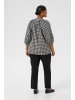 KAFFE curve Kurzarm-Bluse KCelina Regular fit in Black/grey Check