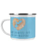 Mr. & Mrs. Panda Camping Emaille Tasse 4. Hochzeitstag Seidenhoc... in Sky Blue