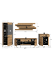 ebuy24 Regalsystem Canu (4-teilig) Eiche 375 x 44 cm