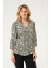 Kaffe Langarm-Bluse KAkatrine Regular fit in Black/White Flower Print