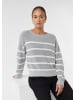 comma CI Strickpullover langarm in Grau-weiß