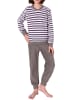 NORMANN Frottee Pyjama langarm Schlafanzug Bündchen Streifen - 50627 in rosa