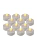 MARELIDA 12er Set LED Teelichter flackernd inkl. Batterien Timer D: 3,6cm in weiß
