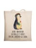 Mr. & Mrs. Panda Tote Bag Pinguin Blumen mit Spruch in Creme