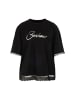 MARC CAIN SPORTS  2-in-1 T-Shirt im Layer-Look mit Mesh in Black New