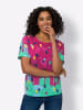 Sieh an! Kurzarm-Shirt in pink-aqua-bedruckt
