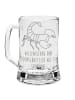 Mr. & Mrs. Panda Gravur Bierkrug Sternzeichen Skorpion mit Spruch in Transparent