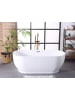 Beliani Freistehende Badewannen LEVERA in Weiß/Silber - (W) 78 x (H) 60 x (L) 170 cm